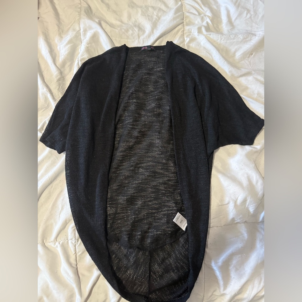 Black Open-Front Cardigan